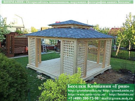 Деревянная Садовая Беседка 'Шатер Для Дачи 4,5х4,5' - Фото № 8