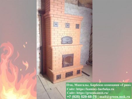 Отопительная Печь Из Кирпича Для Дома, Дачи № 1 - Фото № 2