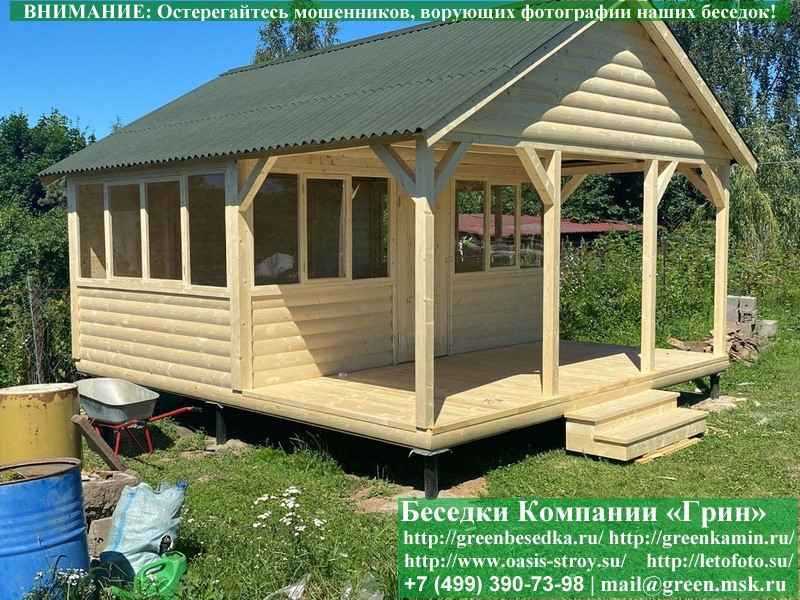 Застекленная Беседка Для Дачи Из Блокхауса 3х5 - Фото № 3