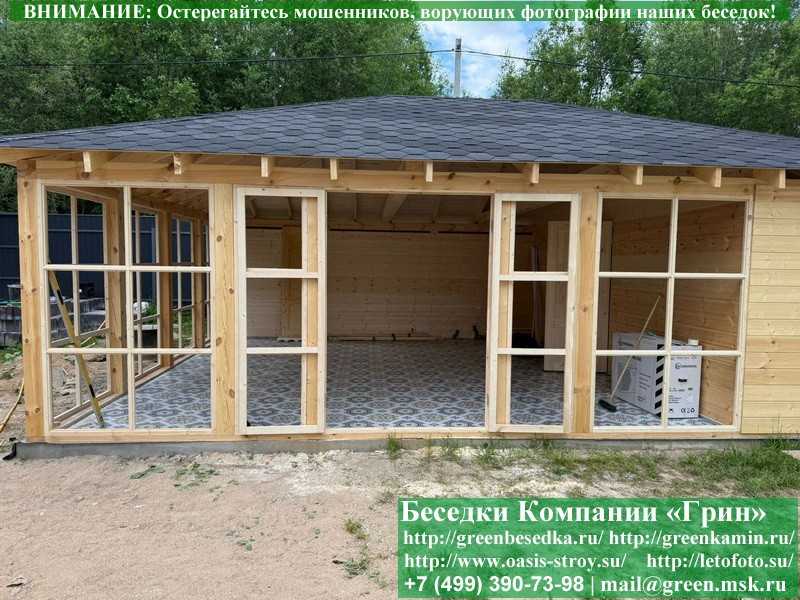 Закрытая Беседка С Хозблоком, Панорамными Окнами - Фото № 12