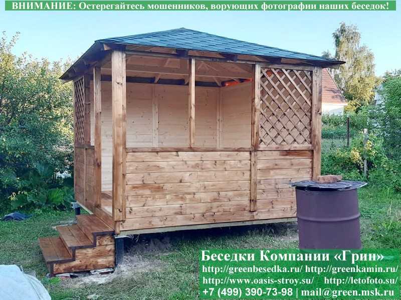 Деревянная Садовая Беседка Для Дачи 'Домик 3х3' - Фото № 5