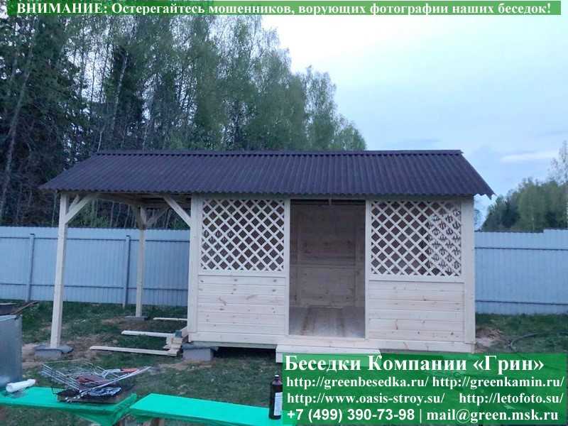 Садовая Беседка Для Дачи 'Домик С Навесом 3х6' - Фото № 10