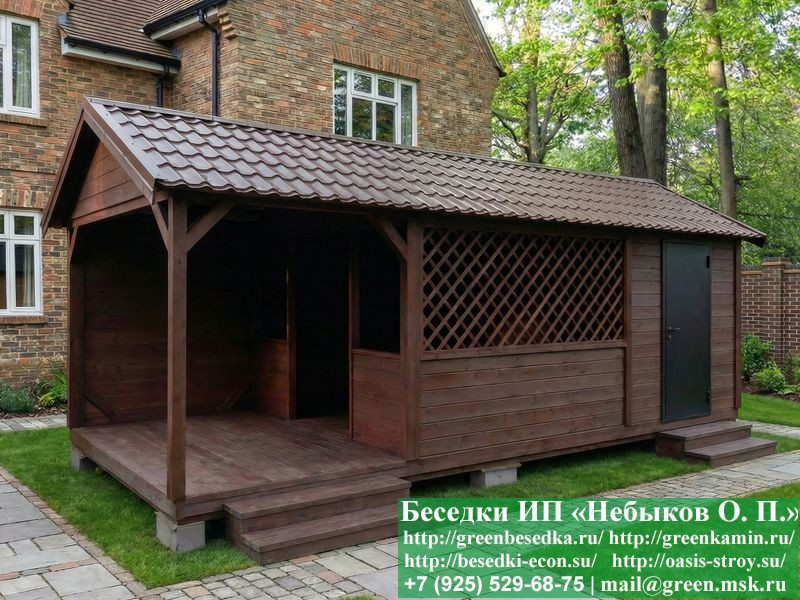 Беседка С Хозблоком Для Дачи, Дома 3х7. Вариант № 1 - Фото № 13 Беседка С Хозблоком Для Дачи, Дома 3х7. Вариант № 1 - Фото № 13
