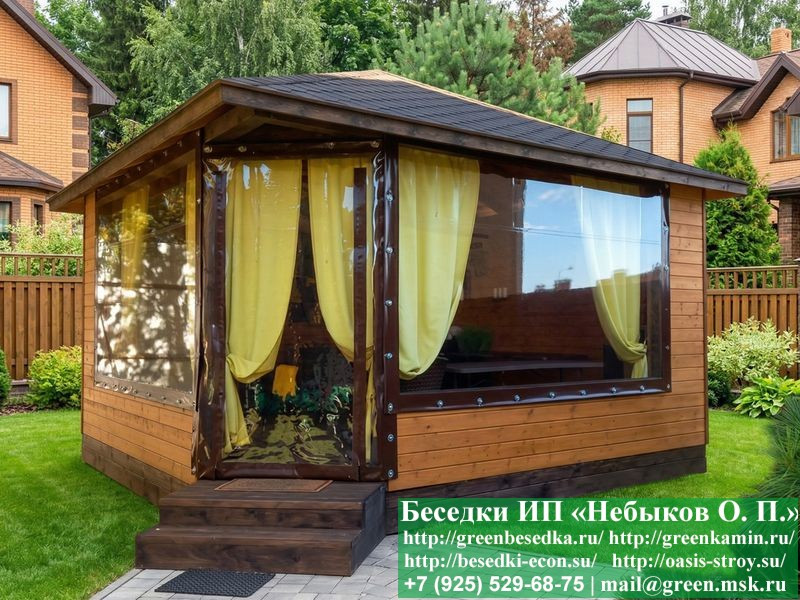 Беседка С Пластиковыми, Алюминиевыми Окнами 5х5 - Фото № 7