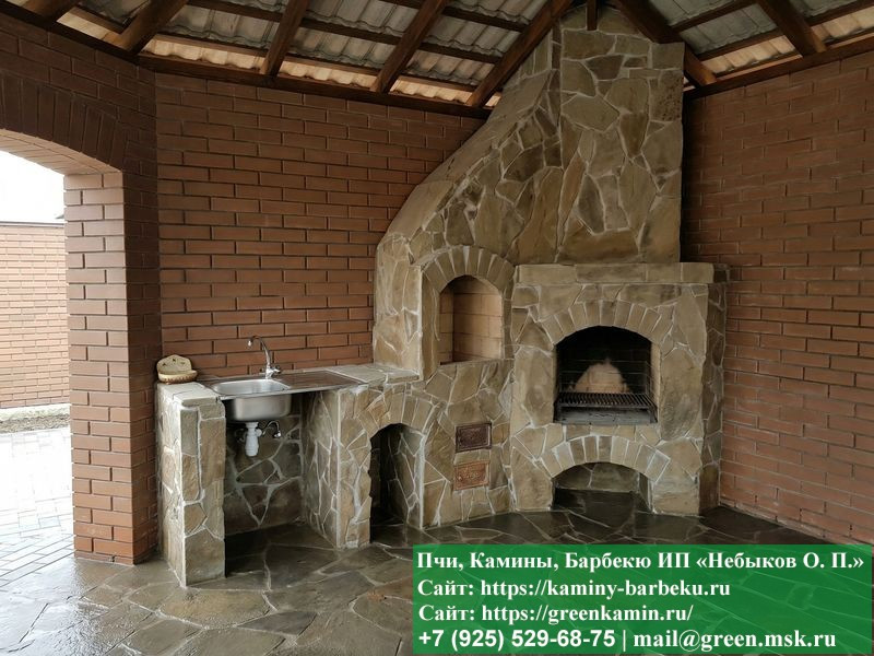 Мангальная Зона Барбекю Из Мрамора Для Дачи, Дома - Фото № 3