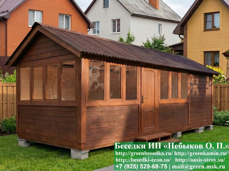 Застекленная Беседка С Хозблоком, Сараем Для Дачи 3х7 - Фото № 5