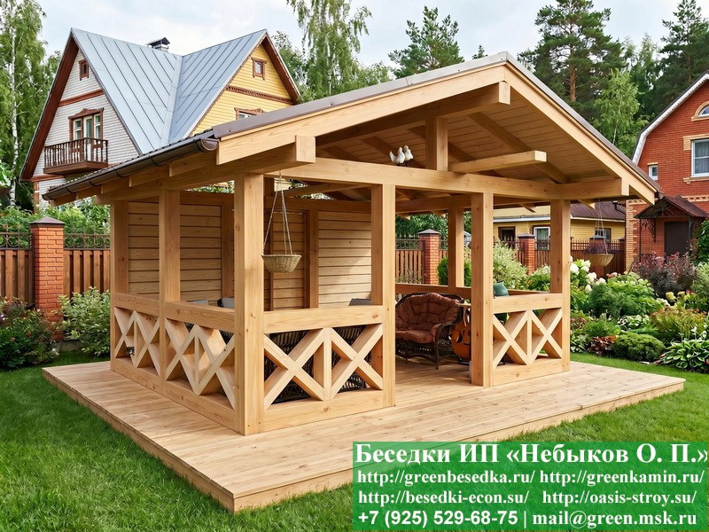 Каркасная Беседка Для Дачи, Дома В Стиле 'Шале' 4х5, 4х6 - Фото № 7