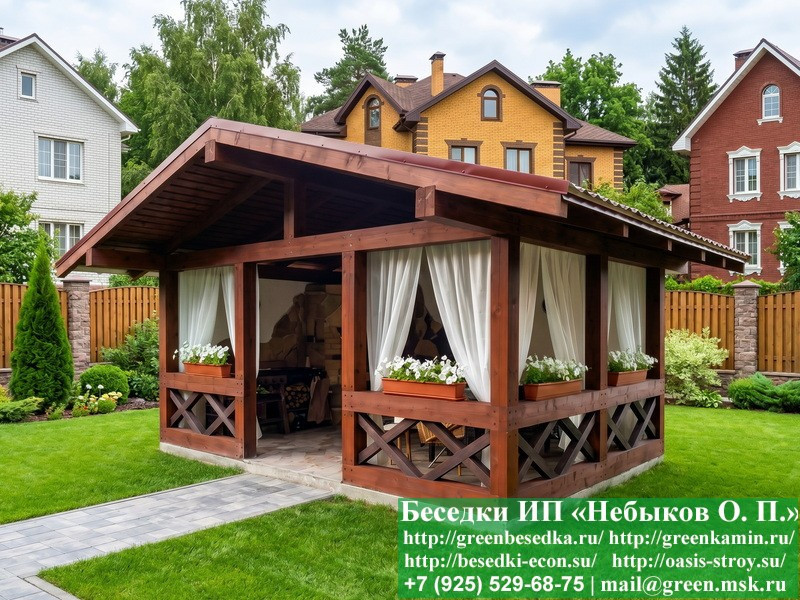 Каркасная Беседка Для Дачи, Дома В Стиле 'Шале' 4х5, 4х6 - Фото № 3