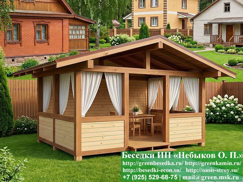 Каркасная Беседка Для Дачи, Дома В Стиле 'Шале' 4х5, 4х6 - Фото № 5