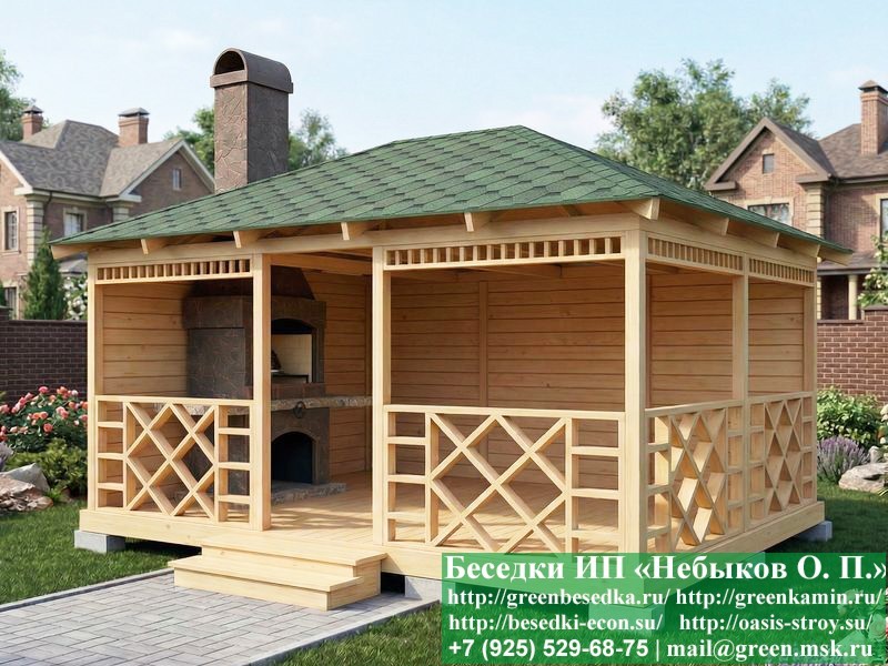 Летняя беседка 4х5 для дачи — доставка и монтаж: Москва и юго-восток