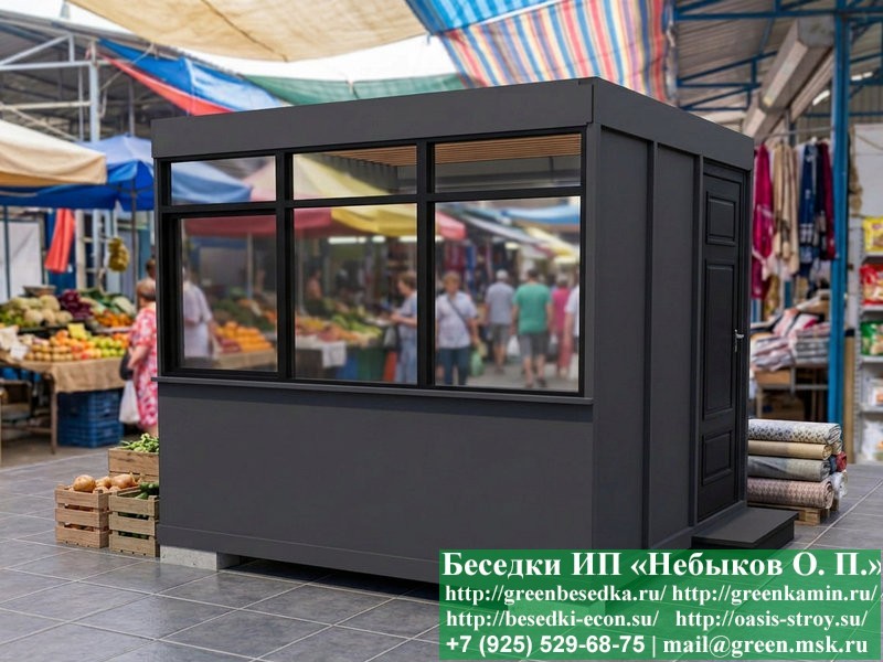 Утеплённый торговый домик 2,5х2,5: монтаж в Москве и на юго-востоке Утеплённый торговый домик 2,5х2,5: монтаж в Москве и на юго-востоке