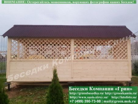Деревянная Садовая Беседка Для Дачи 'Домик 3х6' - Фото № 7